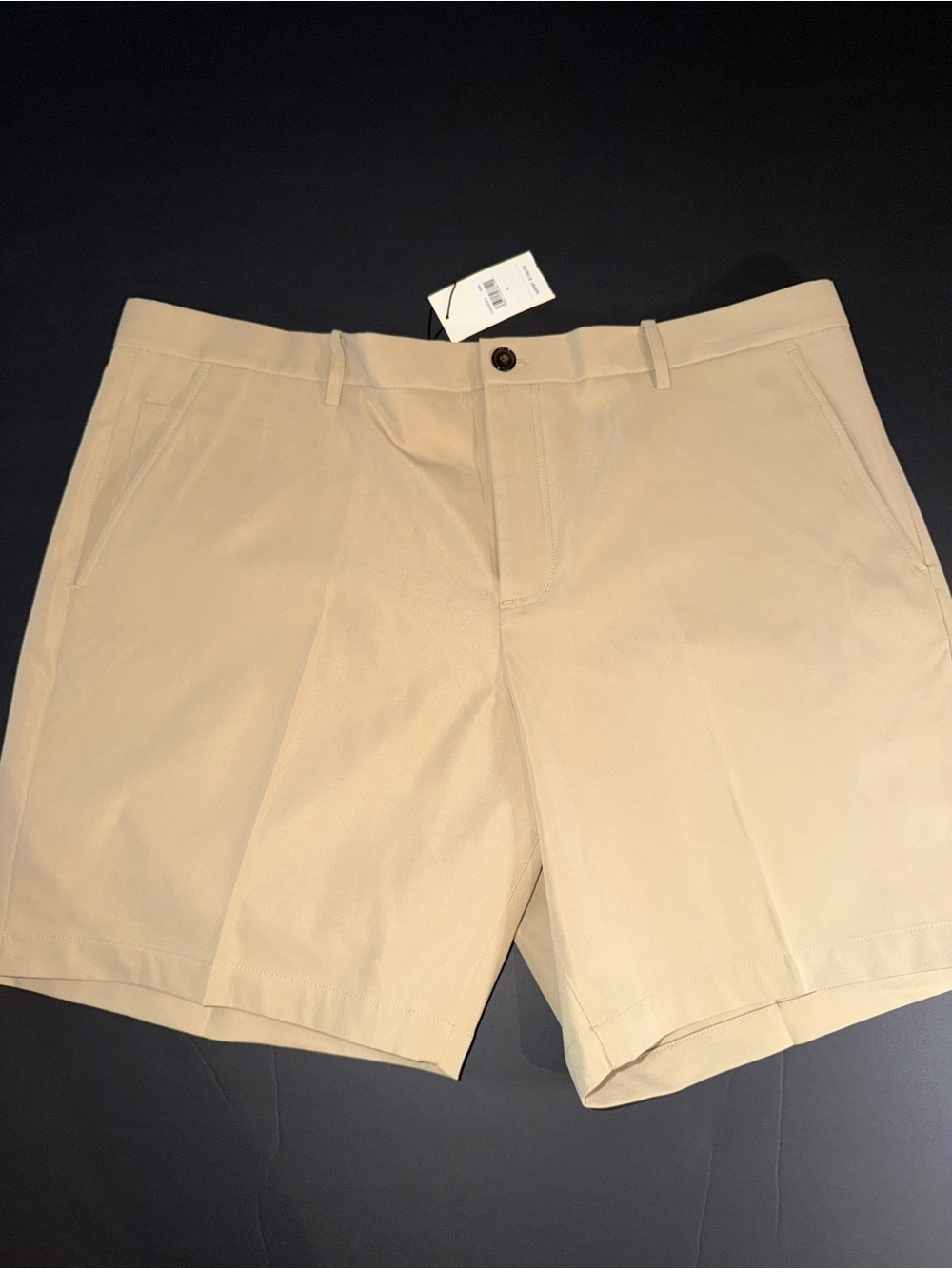 7 For All Mankind Men's Beige Flat-Front Shorts